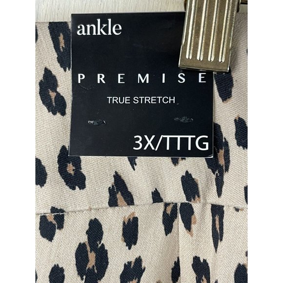 Premise Women Pants Size 3X Pull On Tummy Control Cheetah Print Ankle Hi Rise - Picture 7 of 16